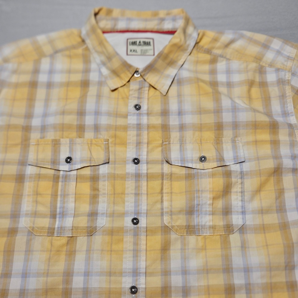 Lake & Trail Plaid Button Up Shirt Mens XXL Yellow Hiking Outdoor  Workwear